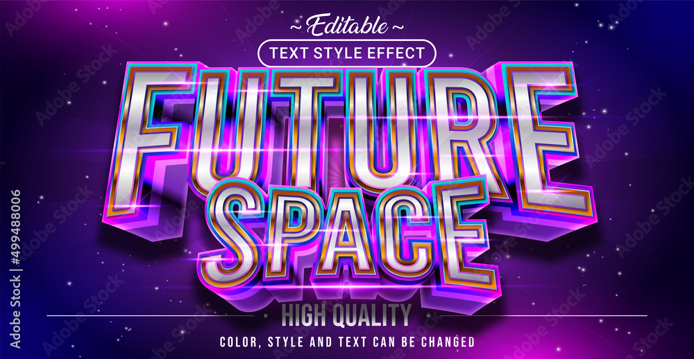 Aufkleber Editable text style effect - Future Space text style theme.