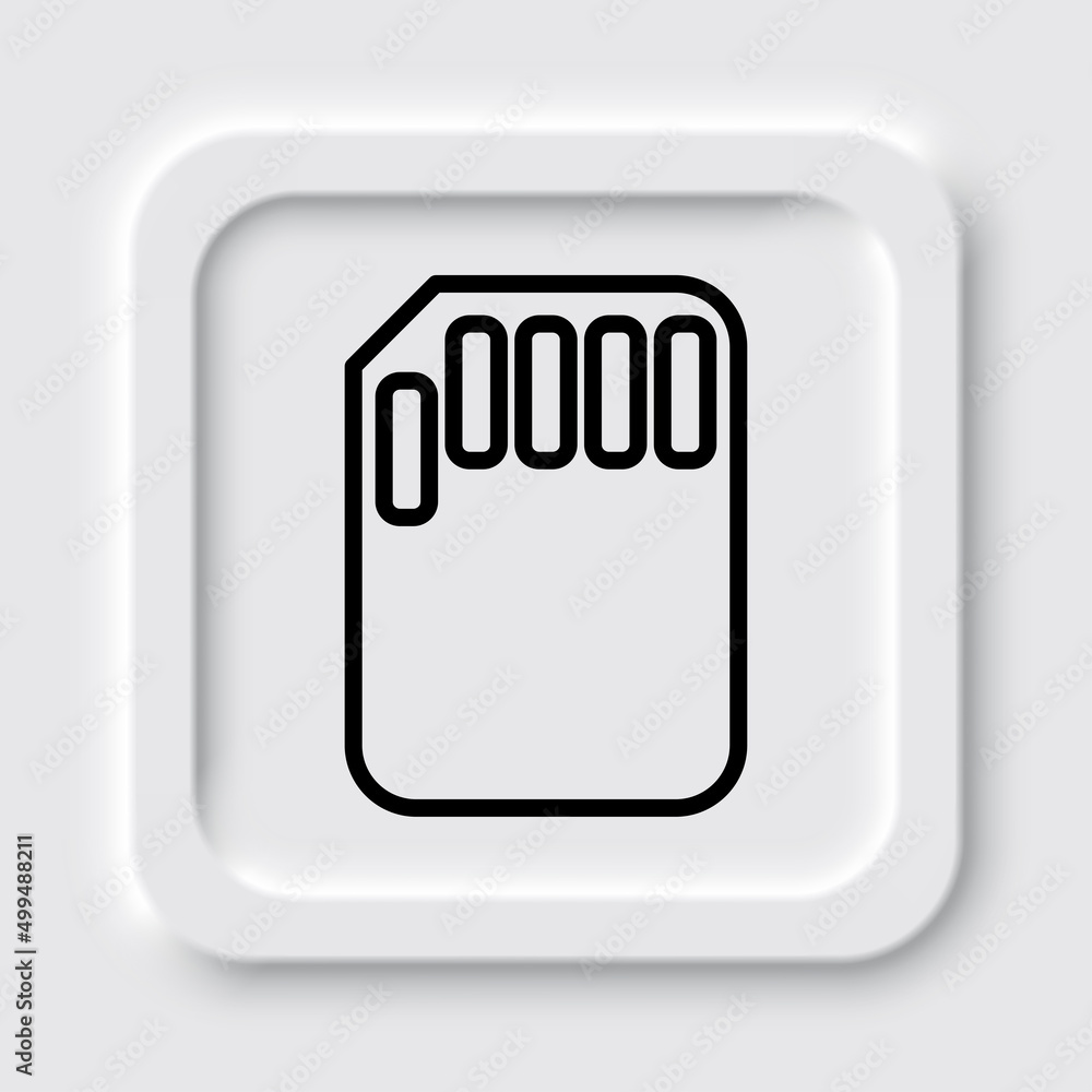 Poster memory card simple icon vector. flat design. neumorphism design.ai