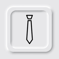 Tie simple icon. Flat design. Neumorphism design.ai