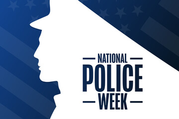 National Police Week. Holiday concept. Template for background, banner, card, poster with text inscription. Vector EPS10 illustration.