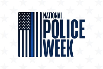 National Police Week. Holiday concept. Template for background, banner, card, poster with text inscription. Vector EPS10 illustration.
