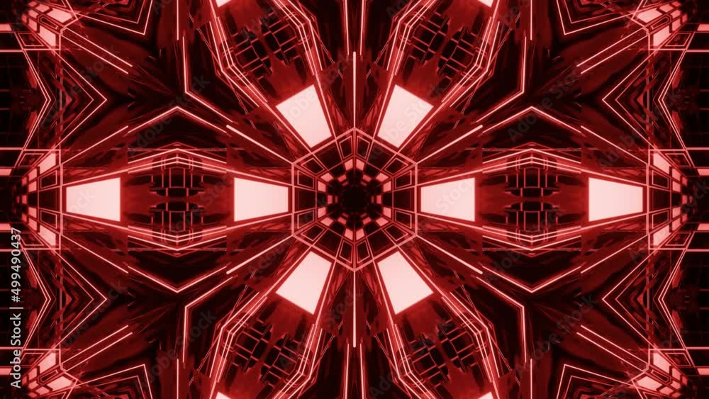 Poster star symmetry. futuristic pattern. vj loop motion design kaleidoscope background. abstract bg motion