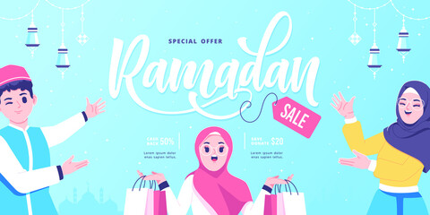 ramadan sale special promotion banner template