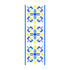 Pixelized pattern Vyshyvanka Traditional Ukrainian Seamless Pattern slavic ornament