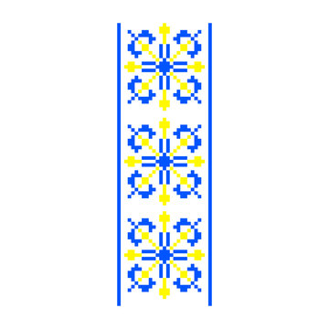 Pixelized pattern Vyshyvanka Traditional Ukrainian Seamless Pattern slavic ornament