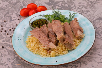 knuckle meat with vegetables cooked at home photos for the menu of cafes and restaurants