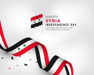 Happy Syria Independence Day April 17th Celebration Vector Design Illustration. Template for Poster, Banner, Advertising, Greeting Card or Print Design Element