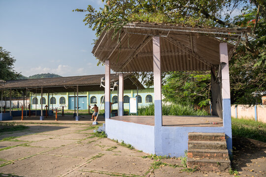 The market square with its vintage kiosk. In San Joaquin, La Mesa, Cundinamarca, Colombia