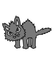 Graue bedrohliche Katze 