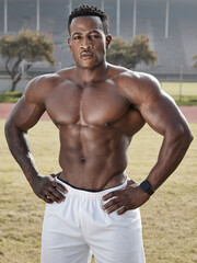 You can make excuses or you can look like this. Shot of a masculine young man posing shirtless...