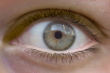 close up of a female eye