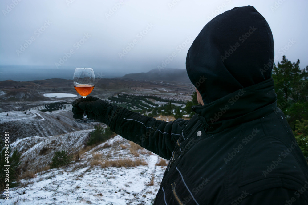 Canvas Prints Wine in the snow