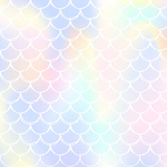 Mermaid scales background with holographic gradient.