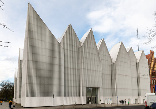 Mieczysław Karłowicz Philharmonic Concert Hall In The City Of Szczecin, Poland. The New Building Of The Philharmonic Hall Was Awarded The European Union Prize For Contemporary Architecture.