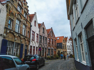 Fototapeta na wymiar Historical town center with medieval architecture in Bruges, Belgium