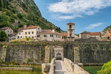 Fototapeta na wymiar The River Gate of Kotor old town, Montenegro.
