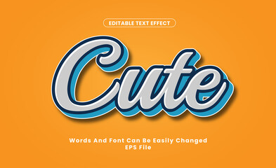 Editable cute Text Effect word and font be change