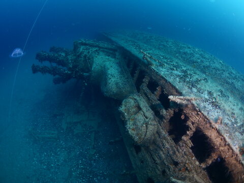 German U Boat 23 Wreck Underwater World War II WwII Metal On Ocean Floor Black Sea Turkey Scuba Divers To Explore