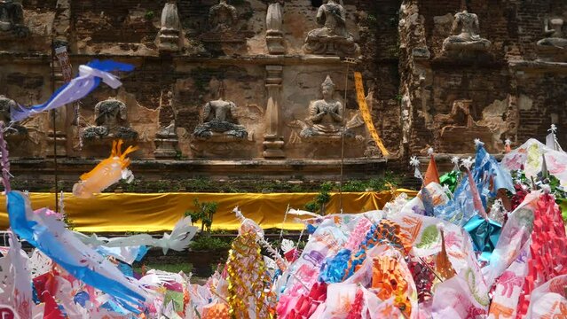 Wat Chet Yod  Historic temple with Tung Lanna festival in Chiangmai, Thailand.