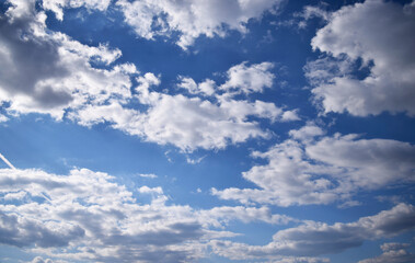Naklejka na ściany i meble Beautiful blue sky clouds 