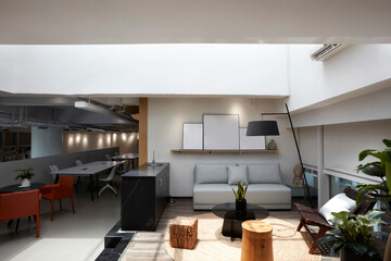 Modern office interiors, reception area