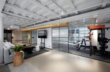 Modern comprehensive office interior, Reception area