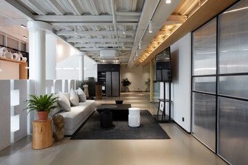 Modern comprehensive office interior, Reception area