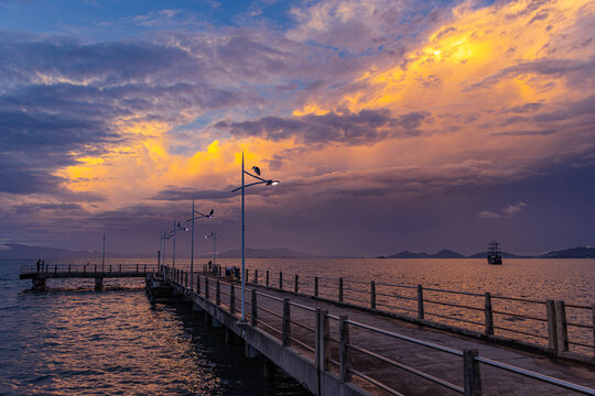 sunset at the pier