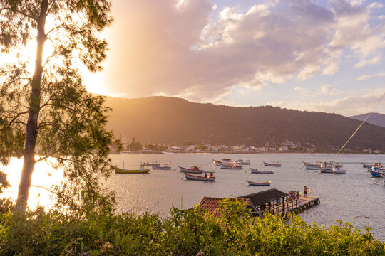 sunset on the river