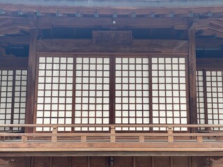 Japanese shrine scene, Otori shrine, Tokyo Japan, the traditional Japanese paper sliding door.
