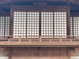 Japanese shrine scene, Otori shrine, Tokyo Japan, the traditional Japanese paper sliding door.

