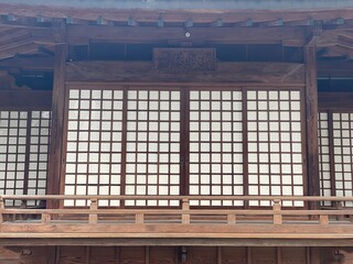 Japanese shrine scene, Otori shrine, Tokyo Japan, the traditional Japanese paper sliding door.
