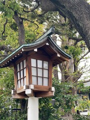 Lantern at the shrine of Japan, Otori shrine, Tokyo, year 2022 spring