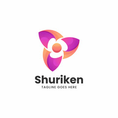 Obraz premium Vector Logo Illustration Shuriken Gradient Colorful Style.