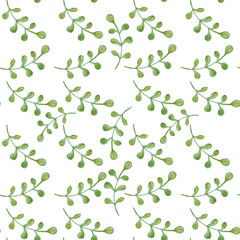 Seamless Pattern Green Leaves Branches Background Wallpaper Napkin Fabric Digital Paper
