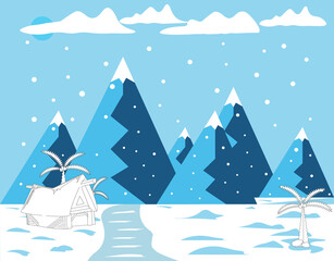 winter in mountains design