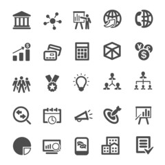 Business people, human resources, office management - web icon set. Simple vector illustration