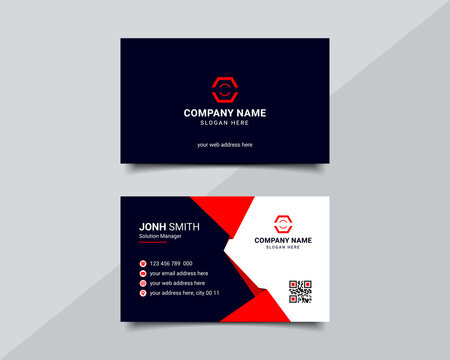 Red And Black Color Business Card Design Template , Stationery Items, Letterhead