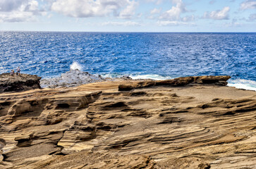 Landscape scenery at Lānaʻi Lookout on Oahu featuring the Lava Tubes