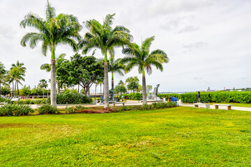 Fototapeta premium Pearl Harbor, Hawaii - March 25, 2022: Exhibits in the Pearl Harbor and USS Arizona Memorial in Honolulu