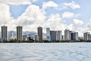 Landscapes and skylines of Waikiki on Oahu