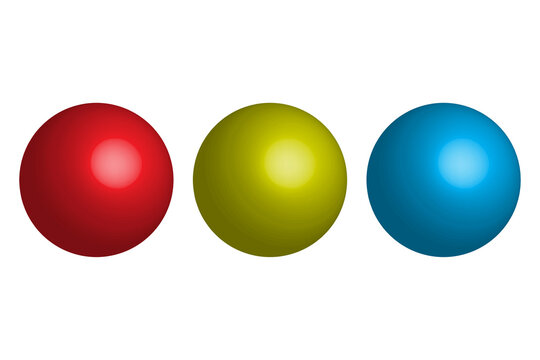 colorful 3d spheres in modern style. Christmas design. Design element. Rainbow graphic. Vector illustration. stock image.