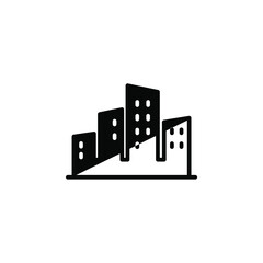City, Town, Urban Solid Line Icon Vector Illustration Logo Template. Suitable For Many Purposes.