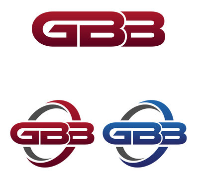 Vector Modern 3 Letters Initial logo Vector Swoosh Red Blue GBB