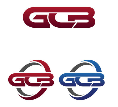 Vector Modern 3 Letters Initial logo Vector Swoosh Red Blue GCB