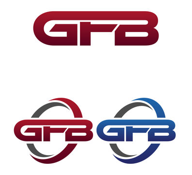 Vector Modern 3 Letters Initial logo Vector Swoosh Red Blue GFB