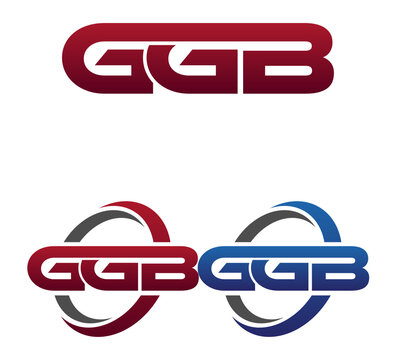 Vector Modern 3 Letters Initial logo Vector Swoosh Red Blue GGB