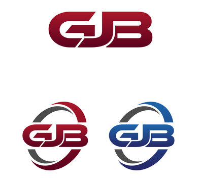 Vector Modern 3 Letters Initial logo Vector Swoosh Red Blue GJB