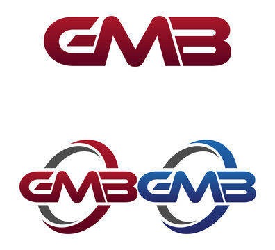 Vector Modern 3 Letters Initial logo Vector Swoosh Red Blue GMB