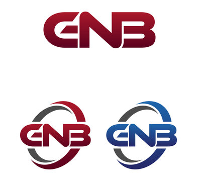 Vector Modern 3 Letters Initial logo Vector Swoosh Red Blue GNB